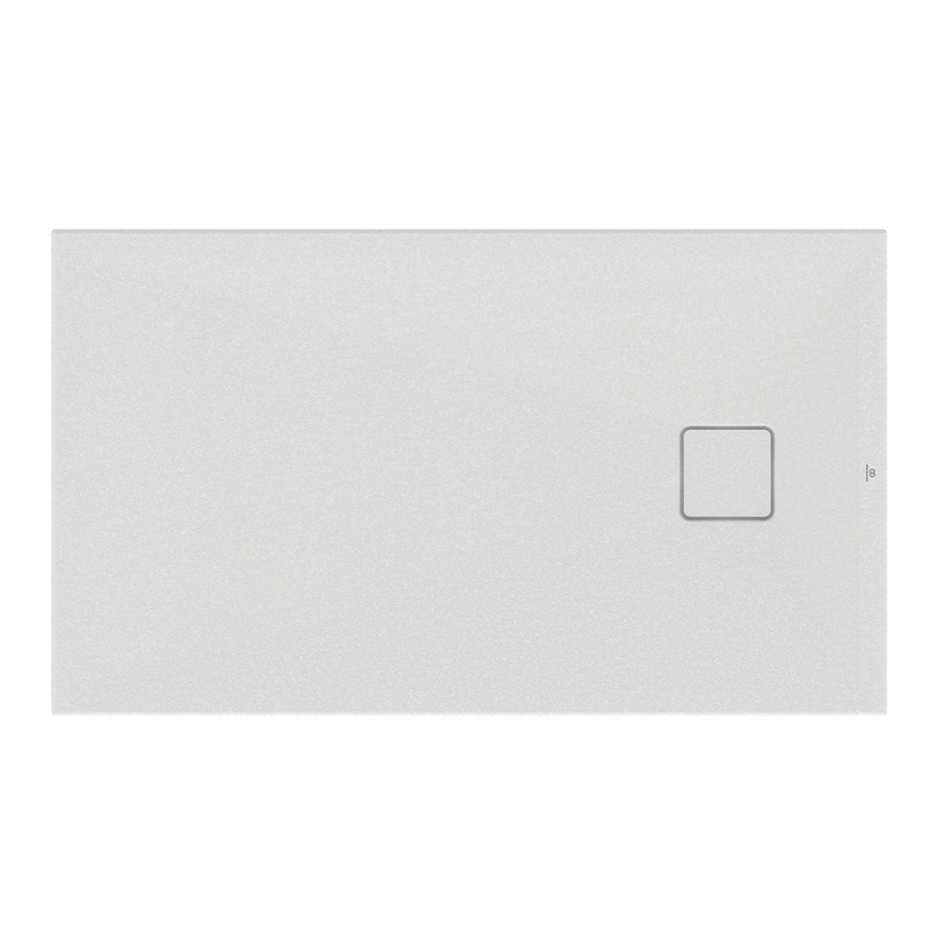 Immagine di Ideal Standard ULTRA FLAT EVO piatto doccia rettangolare L.120 P.70 cm, installazione sopra pavimento o filo pavimento, in StoneTech, antiscivolo, con scarico sul lato corto, colore bianco seta finitura opaco T5440FO