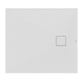 Immagine di Ideal Standard ULTRA FLAT EVO piatto doccia rettangolare L.100 P.90 cm, installazione sopra pavimento o filo pavimento, in StoneTech, antiscivolo, con scarico sul lato corto, colore bianco seta finitura opaco T5441FO