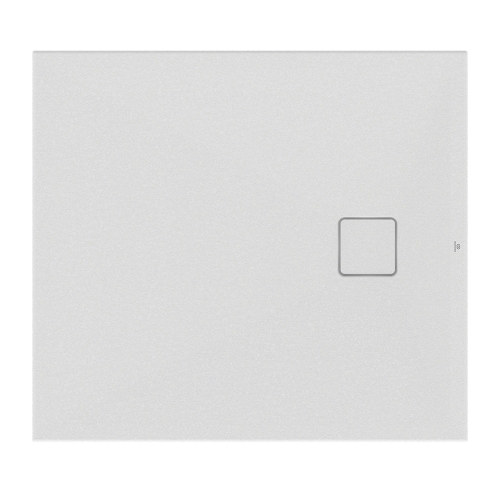 Immagine di Ideal Standard ULTRA FLAT EVO piatto doccia rettangolare L.100 P.90 cm, installazione sopra pavimento o filo pavimento, in StoneTech, antiscivolo, con scarico sul lato corto, colore bianco seta finitura opaco T5441FO