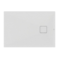Immagine di Ideal Standard ULTRA FLAT EVO piatto doccia rettangolare L.100 P.70 cm, installazione sopra pavimento o filo pavimento, in StoneTech, antiscivolo, con scarico sul lato corto, colore bianco seta finitura opaco T5443FO