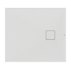Immagine di Ideal Standard ULTRA FLAT EVO piatto doccia rettangolare L.90 P.75 cm, installazione sopra pavimento o filo pavimento, in StoneTech, antiscivolo, con scarico sul lato corto, colore bianco seta finitura opaco T5445FO