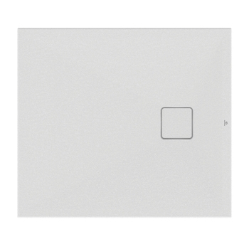 Immagine di Ideal Standard ULTRA FLAT EVO piatto doccia rettangolare L.90 P.80 cm, installazione sopra pavimento o filo pavimento, in StoneTech, antiscivolo, con scarico sul lato corto, colore bianco seta finitura opaco T5444FO