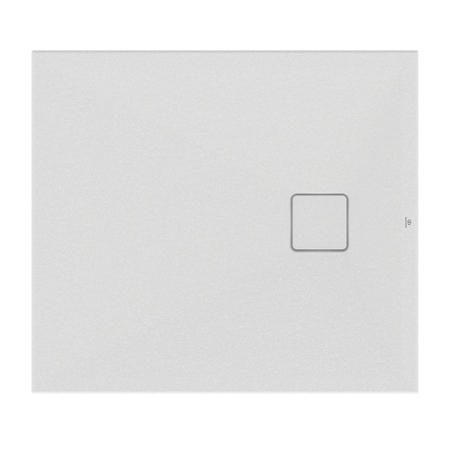 Immagine di Ideal Standard ULTRA FLAT EVO piatto doccia rettangolare L.90 P.75 cm, installazione sopra pavimento o filo pavimento, in StoneTech, antiscivolo, con scarico sul lato corto, colore bianco seta finitura opaco T5445FO
