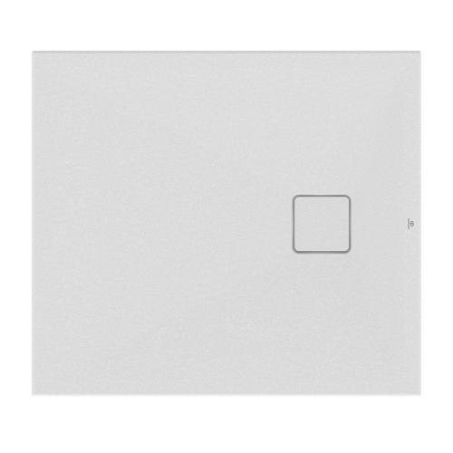 Immagine di Ideal Standard ULTRA FLAT EVO piatto doccia rettangolare L.90 P.75 cm, installazione sopra pavimento o filo pavimento, in StoneTech, antiscivolo, con scarico sul lato corto, colore bianco seta finitura opaco T5445FO
