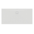 Immagine di Ideal Standard ULTRA FLAT EVO piatto doccia rettangolare L.180 P.90 cm, installazione sopra pavimento o filo pavimento, in StoneTech, antiscivolo, con scarico sul lato lungo, colore bianco seta finitura opaco T5428FO