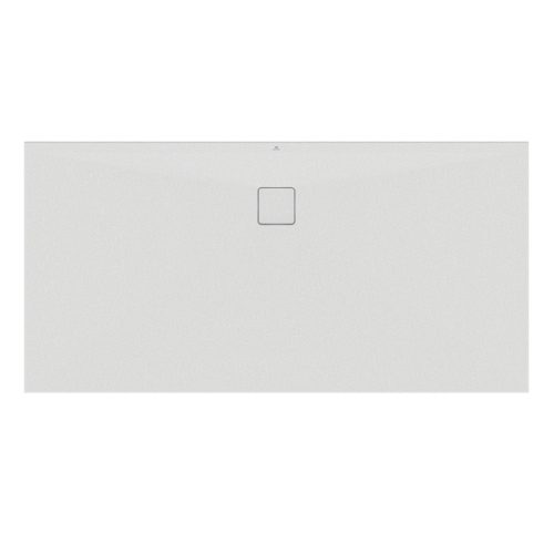 Immagine di Ideal Standard ULTRA FLAT EVO piatto doccia rettangolare L.180 P.90 cm, installazione sopra pavimento o filo pavimento, in StoneTech, antiscivolo, con scarico sul lato lungo, colore bianco seta finitura opaco T5428FO