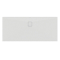 Immagine di Ideal Standard ULTRA FLAT EVO piatto doccia rettangolare L.180 P.80 cm, installazione sopra pavimento o filo pavimento, in StoneTech, antiscivolo, con scarico sul lato lungo, colore bianco seta finitura opaco T5429FO