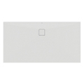 Immagine di Ideal Standard ULTRA FLAT EVO piatto doccia rettangolare L.170 P.90 cm, installazione sopra pavimento o filo pavimento, in StoneTech, antiscivolo, con scarico sul lato lungo, colore bianco seta finitura opaco T5430FO