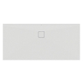 Immagine di Ideal Standard ULTRA FLAT EVO piatto doccia rettangolare L.170 P.80 cm, installazione sopra pavimento o filo pavimento, in StoneTech, antiscivolo, con scarico sul lato lungo, colore bianco seta finitura opaco T5431FO