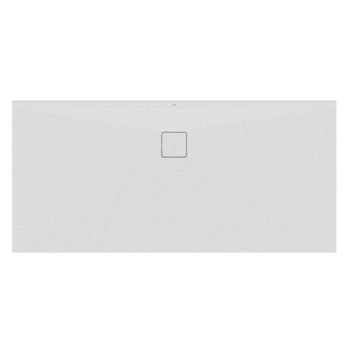 Immagine di Ideal Standard ULTRA FLAT EVO piatto doccia rettangolare L.170 P.80 cm, installazione sopra pavimento o filo pavimento, in StoneTech, antiscivolo, con scarico sul lato lungo, colore bianco seta finitura opaco T5431FO