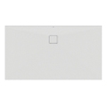 Immagine di Ideal Standard ULTRA FLAT EVO piatto doccia rettangolare L.160 P.90 cm, installazione sopra pavimento o filo pavimento, in StoneTech, antiscivolo, con scarico sul lato lungo, colore bianco seta finitura opaco T5432FO