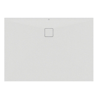 Immagine di Ideal Standard ULTRA FLAT EVO piatto doccia rettangolare L.140 P.100 cm, installazione sopra pavimento o filo pavimento, in StoneTech, antiscivolo, con scarico sul lato lungo, colore bianco seta finitura opaco T5532FO