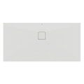 Immagine di Ideal Standard ULTRA FLAT EVO piatto doccia rettangolare L.140 P.70 cm, installazione sopra pavimento o filo pavimento, in StoneTech, antiscivolo, con scarico sul lato lungo, colore bianco seta finitura opaco T5436FO