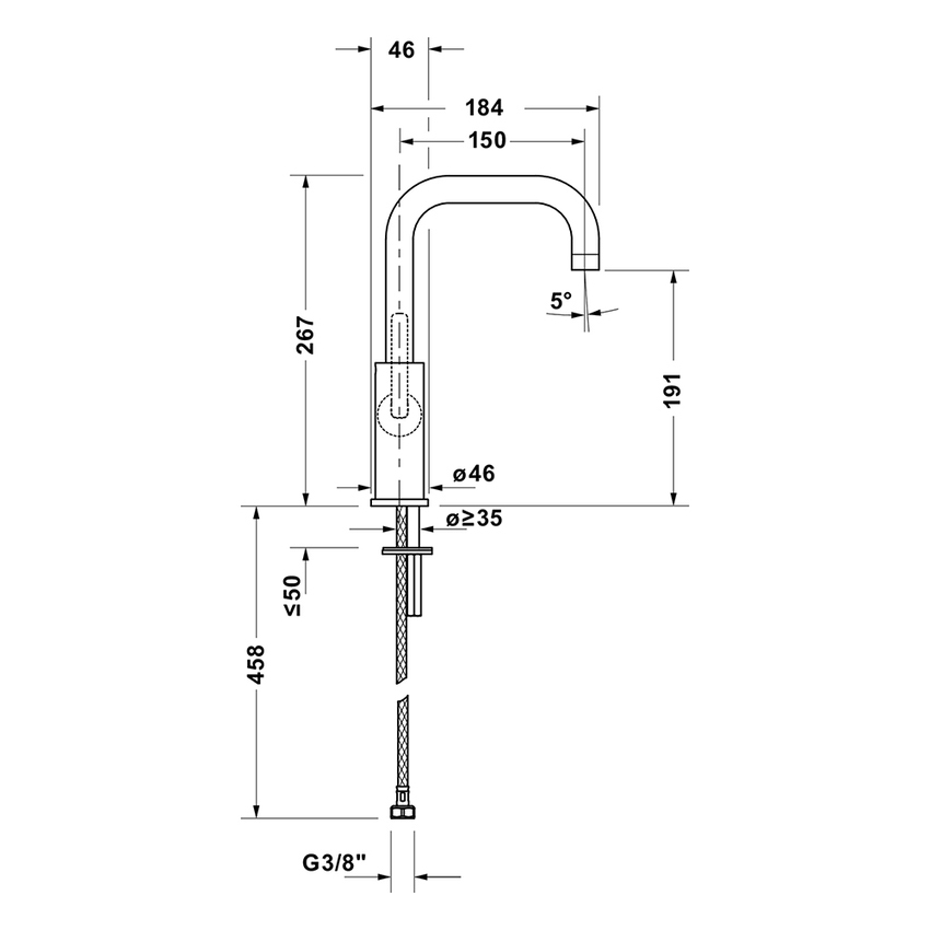 Immagine di Duravit BALCOON miscelatore monocomando H.27 cm per lavabo, MinusFlow e FreshStart, senza scarico, finitura cromo BA1100002010