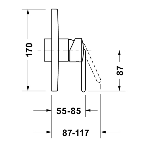 Immagine di Duravit BALCOON miscelatore monocomando per doccia, ad incasso, 1 via, senza corpo incasso, finitura cromo BA4210010010