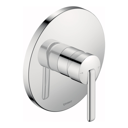 Immagine di Duravit BALCOON miscelatore monocomando per doccia, ad incasso, 1 via, senza corpo incasso, finitura cromo BA4210010010