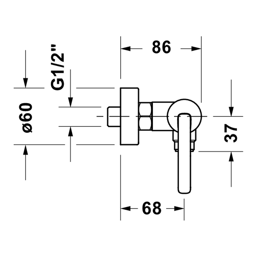 Immagine di Duravit BALCOON miscelatore monocomando per doccia, esterno, finitura cromo BA4230000010