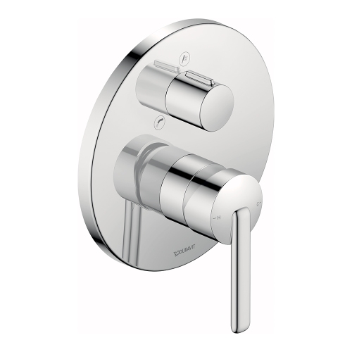 Immagine di Duravit BALCOON miscelatore monocomando per vasca, ad incasso, 2 vie, senza corpo incasso, disponibile solo in finitura cromo BA5210018010