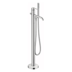 Immagine di Duravit BALCOON miscelatore monocomando a pavimento per vasca, con doccetta, deviatore, supporto doccetta e flessibile, senza corpo incasso, finitura cromo BA5250000010