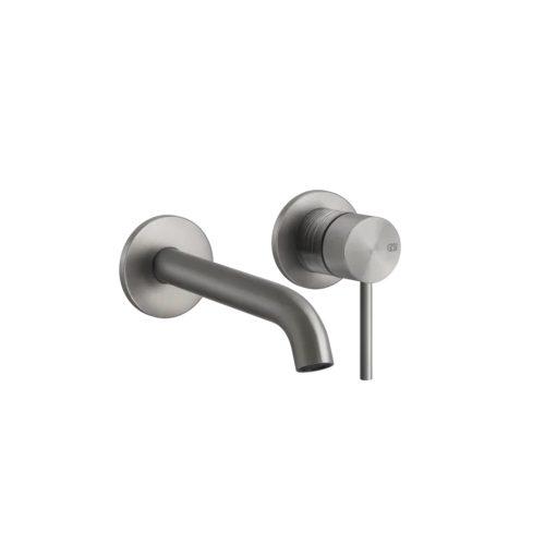 Immagine di Gessi 316 TRAME miscelatore lavabo a parete P.16 cm, senza scarico, finitura steel brushed 54383#239