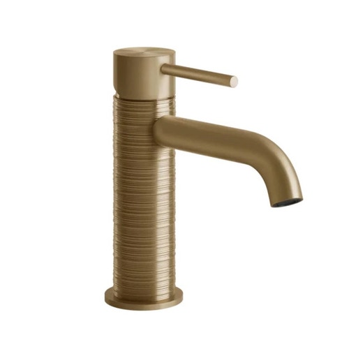 Immagine di Gessi 316 TRAME miscelatore lavabo, senza scarico, con flessibili di collegamento, finitura warm bronze brushed PVD 54302#726