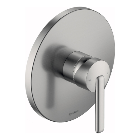 Immagine di Duravit BALCOON miscelatore monocomando per doccia, ad incasso, 1 via, senza corpo incasso, finitura acciaio spazzolato BA4210010070