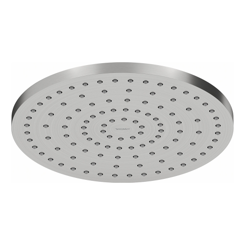 Immagine di Duravit Soffione rotondo Ø 25 cm, 1 getto, Minus Flow, finitura acciaio spazzolato UV0662018070