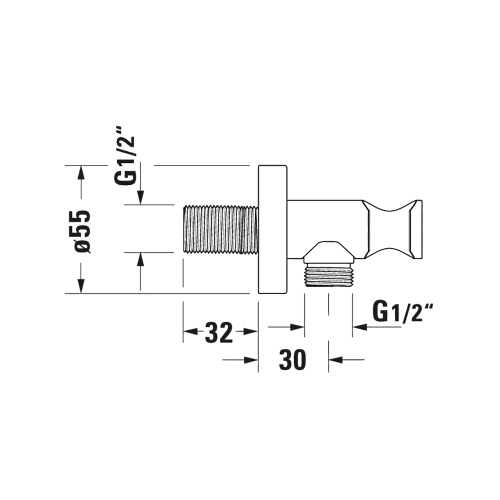 Immagine di Duravit Raccordo per flessibile, finitura cromo UV063009010