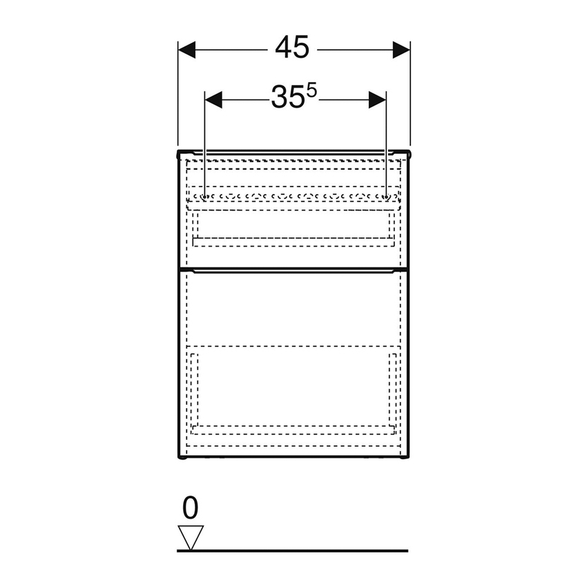 Immagine di Geberit ICON set L.90 cm con lavabo monoforo, colore bianco finitura lucido, mobile sottolavabo e mobile laterale sospesi con 2 cassetti, colore bianco finitura lucido 502.305.01.1-502.315.01.1-501.845.00.1