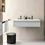 Immagine di Geberit ICON set L.120 cm con lavabo doppio foro, colore bianco finitura lucido e mobile sottolavabo sospeso, con 1 cassetto, colore bianco finitura lucido 501.837.00.1-502.313.01.1