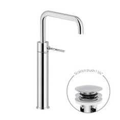 Immagine di Nobili VELIS miscelatore monocomando per bacinella H.38 cm, con scarico 1 1/4” push, finitura cromo VE125158/2CR