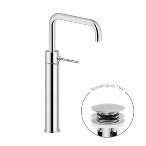 Immagine di Nobili VELIS miscelatore monocomando per bacinella H.38 cm, con scarico 1 1/4” push, finitura cromo VE125158/2CR