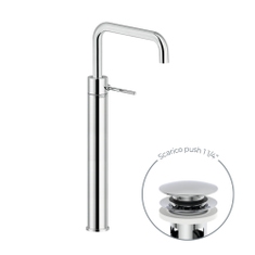 Immagine di Nobili VELIS miscelatore monocomando per bacinella H.46 cm, con scarico 1 1/4” push, finitura cromo VE125128/2CR