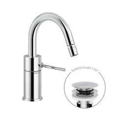 Immagine di Nobili VELIS miscelatore monocomando per bidet, con scarico 1 1/4” push, finitura cromo VE125139/2CR