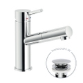 Immagine di Nobili LIVE miscelatore lavabo monocomando con doccetta estraibile, con scarico 1 1/4” push, finitura cromo LV00118/40CR