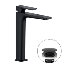 Immagine di Nobili SEVEN miscelatore a bacinella monocomando H.27.5 cm, con scarico 1 1/4” push, colore mora finitura opaco SE124128/2BM