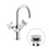 Immagine di Nobili LIRA miscelatore bicomando per lavabo H.28 cm, con scarico 1 1/4” push, finitura cromo LR116218/2CR