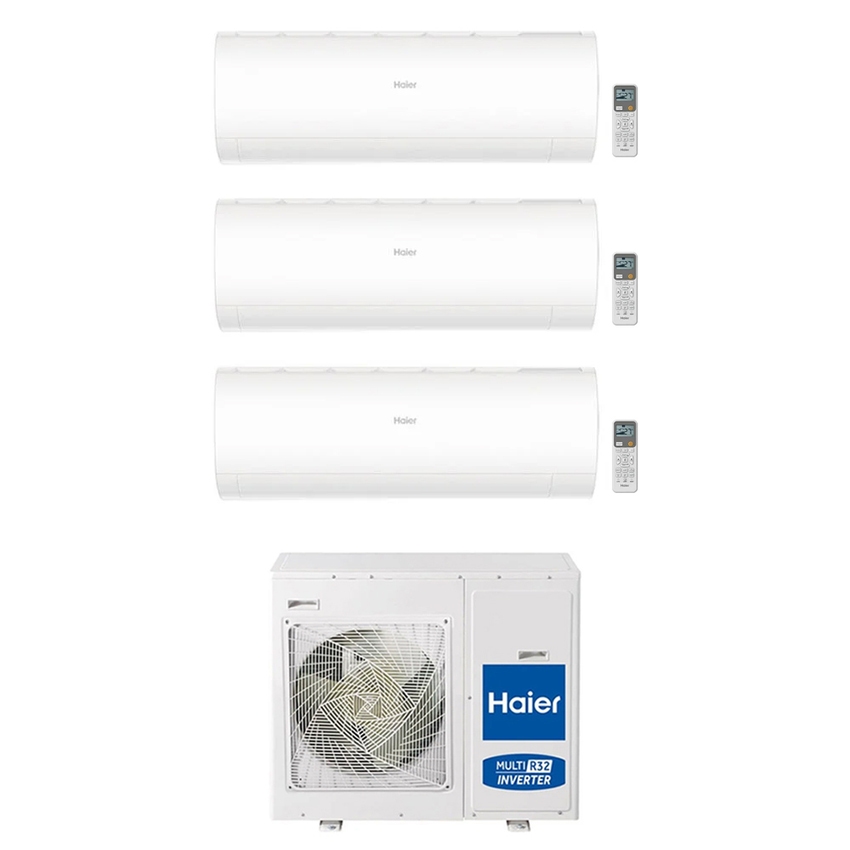 Immagine di Haier PEARL R32 Climatizzatore a parete trial split inverter Wi-Fi bianco | unità esterna 7.5 kW unità interne 12000+12000+18000 BTU 4U75S2SR5FA+AS[35|35]PBPHRA+AS[50]PDAHRA