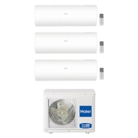 Immagine di Haier PEARL R32 Climatizzatore a parete trial split inverter Wi-Fi bianco | unità esterna 5.5 kW unità interne 9000+9000+9000 BTU 3U55S2SR5FA+AS[25|25|25]PBPHRA