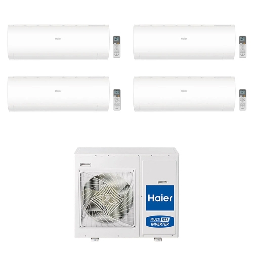 Immagine di Haier PEARL R32 Climatizzatore a parete quadri split inverter Wi-Fi bianco | unità esterna 8.5 kW unità interne 7000+7000+12000+18000 BTU 4U85S2SR5FA+2xAS20PBAHRA+AS35PBPHRA+AS50PDAHRA