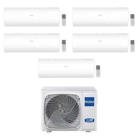 Immagine di Haier PEARL R32 Climatizzatore a parete penta split inverter Wi-Fi bianco | unità esterna 10 kW unità interne 7000+7000+7000+7000+7000 BTU 5U105S2SS5FA+AS[20|20|20|20|20]PBAHRA