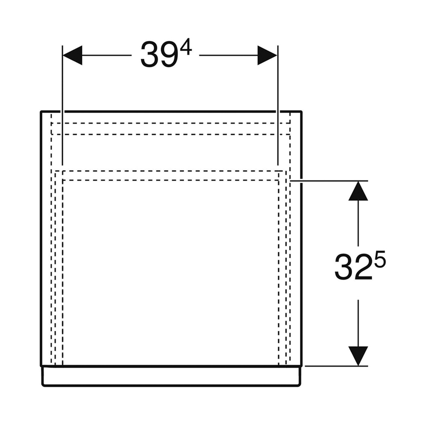 Immagine di Geberit ICON mobile laterale L.45 cm, con due cassetti, maniglia finitura cromo, mobile colore bianco finitura lucido 502.315.01.2