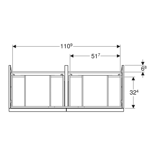 Immagine di Geberit ICON mobile per lavabo 120 cm con quattro cassetti, colore bianco finitura lucido 502.309.01.1