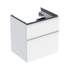 Immagine di Geberit ICON mobile sospeso L.60 cm per lavabo, con due cassetti, maniglia finitura cromo, colore bianco finitura lucido 502.303.01.1