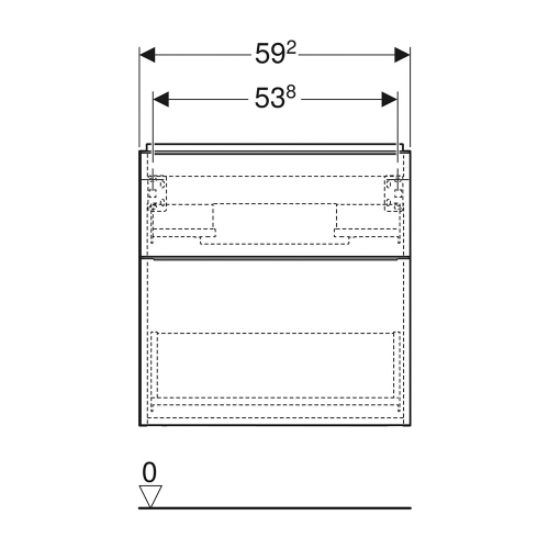 Immagine di Geberit ICON mobile sospeso L.60 cm per lavabo, con due cassetti, maniglia e mobile colore lava finitura opaco 502.303.JK.1
