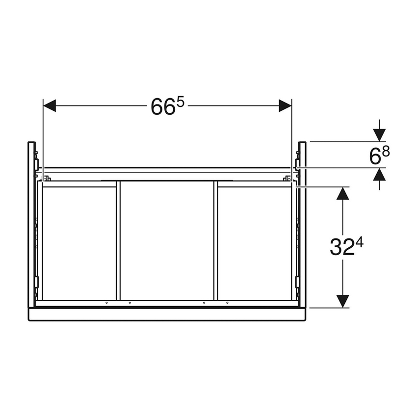 Immagine di Geberit ICON mobile sospeso L.75 cm per lavabo, con due cassetti, maniglia finitura cromo, colore bianco finitura lucido 502.304.01.2