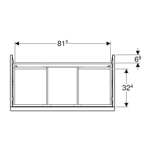 Immagine di Geberit ICON mobile sospeso L.90 cm per lavabo, con due cassetti, maniglia colore lava finitura opaco, mobile colore lava finitura opaco 502.305.JK.1