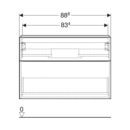 Immagine di Geberit ICON mobile sospeso L.90 cm per lavabo, con due cassetti, maniglia colore lava finitura opaco, mobile colore lava finitura opaco 502.305.JK.1