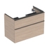 Immagine di Geberit ICON mobile sospeso L.90 cm per lavabo, con due cassetti, maniglia colore lava finitura opaco, mobile finitura rovere 502.305.JH.1