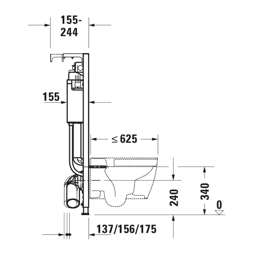 Immagine di Duravit DURASYSTEM modulo per vaso P.15.5 cm, per pareti a secco WD1013000000
